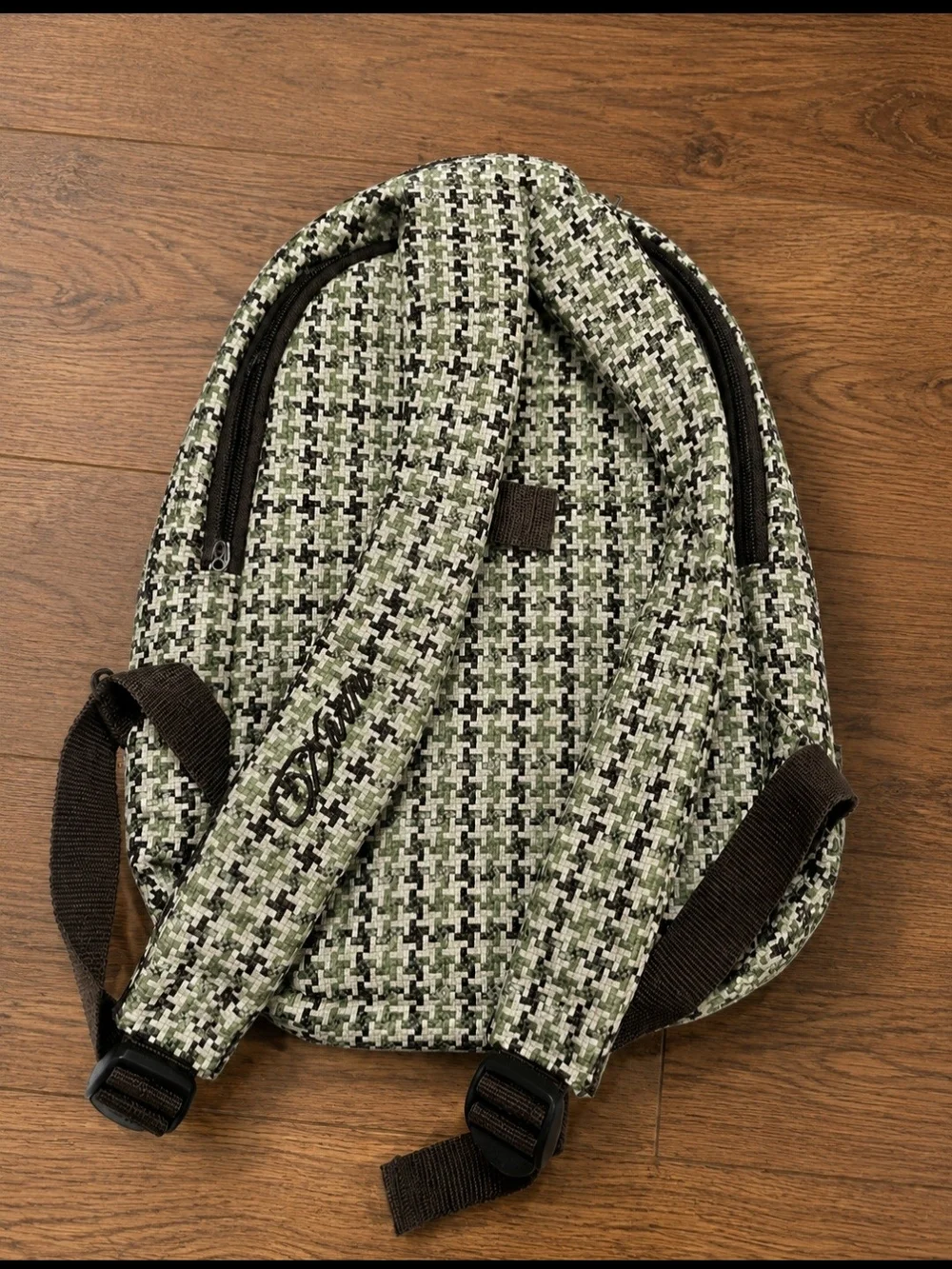 Dakine Mini Backpack Woven Green Brown Pattern Small Daypack